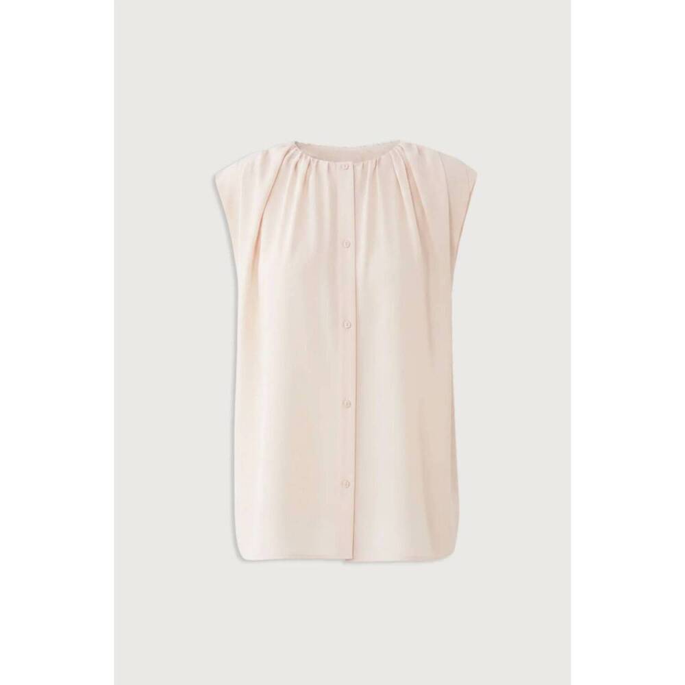 NEW LOULOU DE SAISON women's anca gathered top in light pink